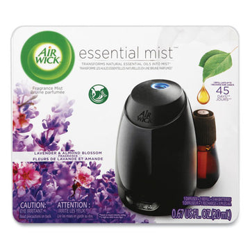 Air Wick® Essential Mist Starter Kit, Lavender And Almond Blossom, 0.67 Oz Bottle, 4-carton freeshipping - TVN Wholesale